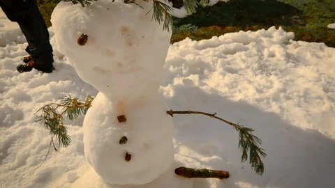 A snowman in Rascafria Stock-Footage 123704900
