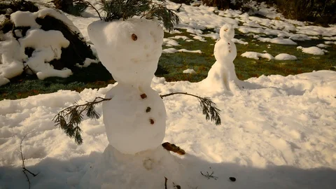 A snowman in Rascafria Stock-Footage 123704915
