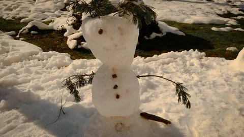 A snowman in Rascafria Stock-Footage 123704989