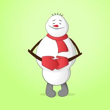 Snowman satisfied Stock Illustration