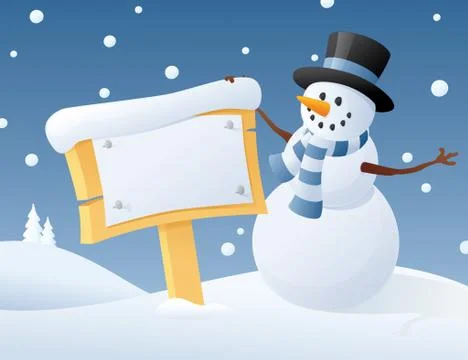 Snowman says Stock Illustration