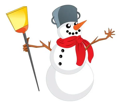 Snowman with scarf Stock Illustration