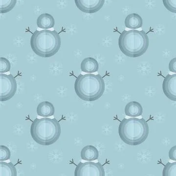Snowman seamless background Illustrazione stock