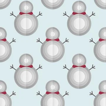 Snowman seamless background Stock Illustration
