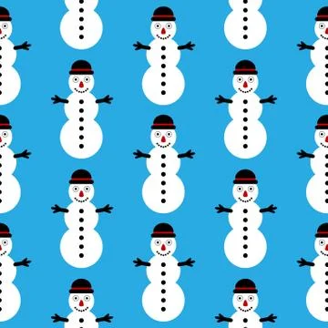 Snowman seamless pattern Stock Illustration