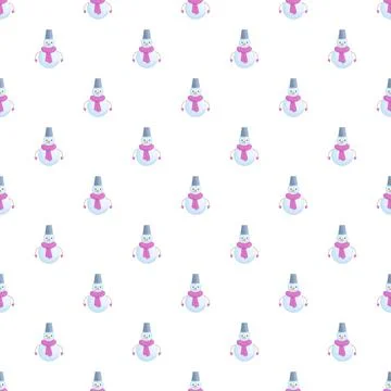 Snowman seamless pattern for winter holiday background Stock Illustration
