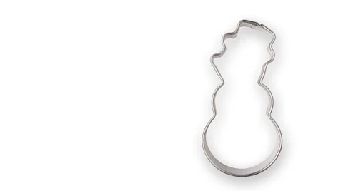 Snowman shaped cookie cutter Stock Footage 8878382