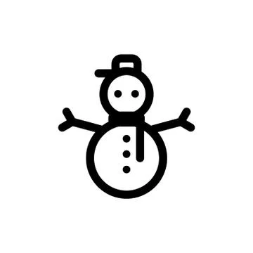 Snowman simple style flat icon vector illustration Stock Illustration