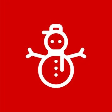 Snowman simple style flat icon vector illustration Stock Illustration