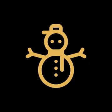 Snowman simple style flat icon vector illustration Stock Illustration