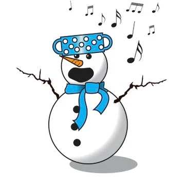 Snowman singing -choir Stock Illustration