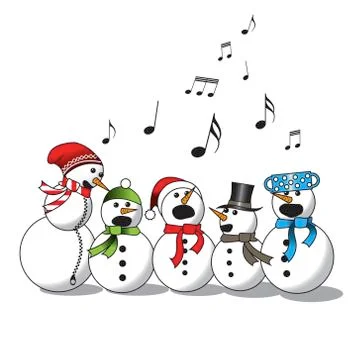 Snowman singing -choir Stock Illustration