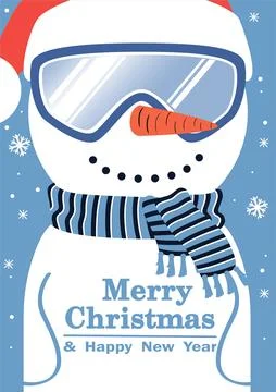 Snowman in ski goggles. Stock Illustration