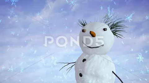 Snowman sky closeup Stock Illustration