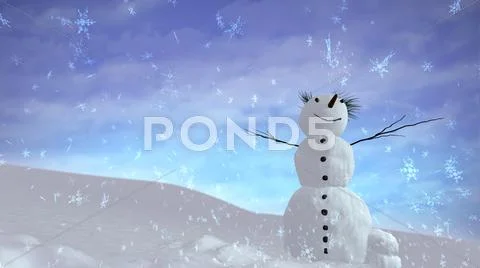 Snowman sky Stock Illustration