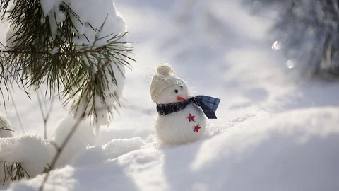 Snowman in the snow Video stock 69847925