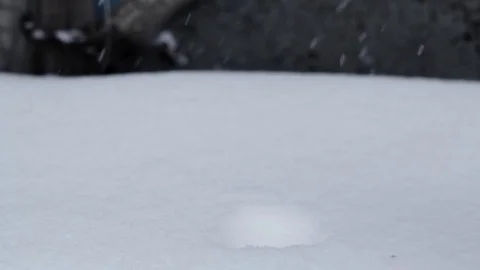 Snowman in snow Stock Footage 70487653