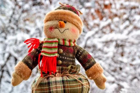Snowman on snow Stock Photos