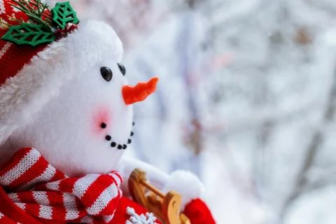 Snowman on snow Stock Photos