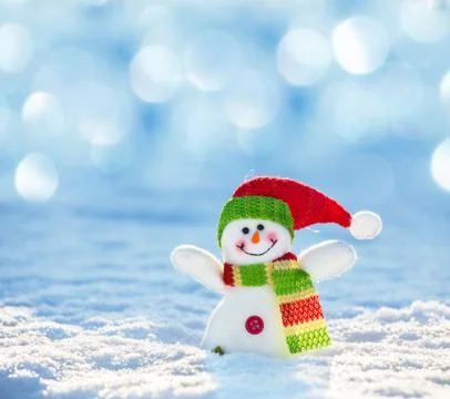 Snowman on snow Stock Photos