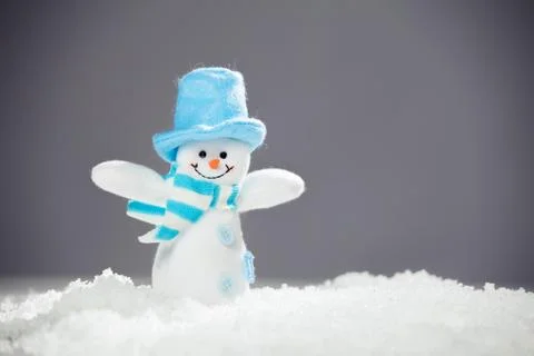 Snowman on snow Stock Photos
