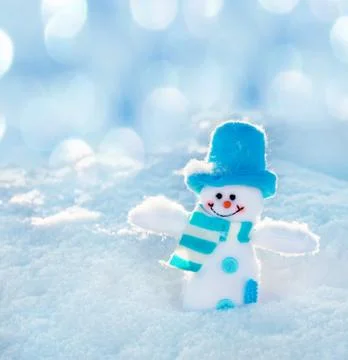 Snowman on snow Stock Photos