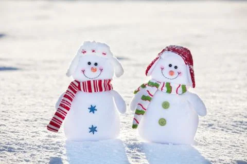 Snowman on snow Stock Photos