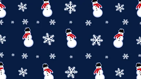 Snowman snowflakes pattern Stock Footage 166777254
