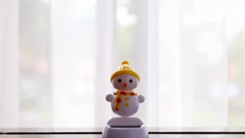 Snowman solar dancing Stock Footage