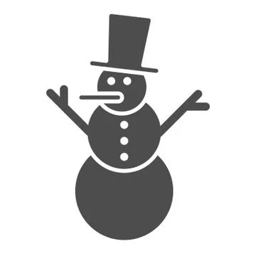 Snowman solid icon. Frost vector illustration isolated on white. Winter glyph Illustrazione stock