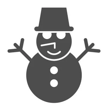 Snowman solid icon. Snow vector illustration isolated on white. Winter glyph 스톡 일러스트