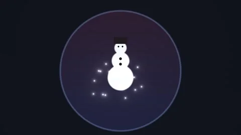 Snowman with sparkle effect in dark background Stock Footage 338228952