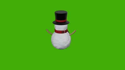 Snowman spinning on a green screen. Stock Footage 279078153