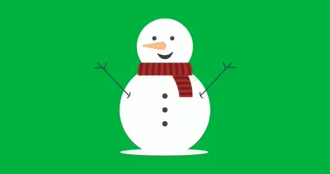 Snowman starting loop with eyes shifting into dots, smiling, tilting head on Video stock 317790415