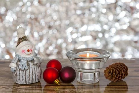 Snowman on the table Stock Photos