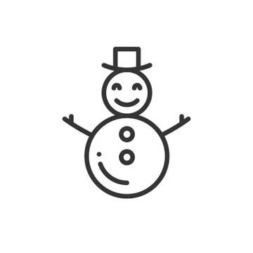 Snowman thin line icons set. New Year celebration outline decorated pictogram Stock Illustration