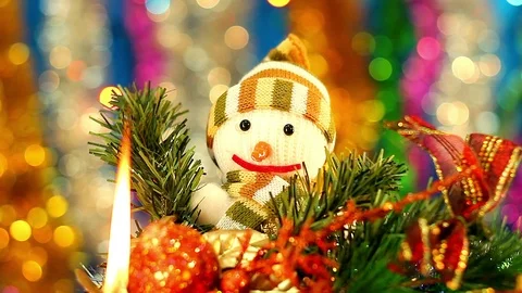 Snowman toy Video stock 98050943