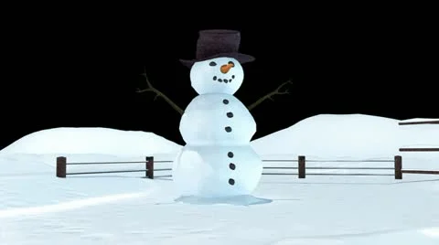 Snowman Transition HD Stock Footage 10870506