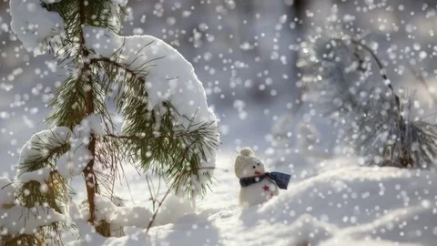 Snowman under a Christmas tree Video stock 69848006
