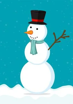 Snowman Vector Character Cartoon Stock Illustration
