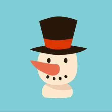 Snowman vector icon flat avatar Stock Illustration
