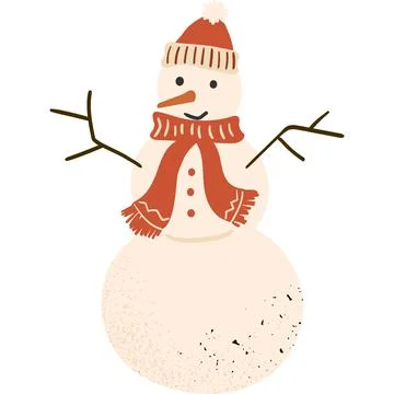 Snowman vector icon isolated on white background Иллюстрация