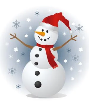 Snowman, vector illustration Stock Illustration