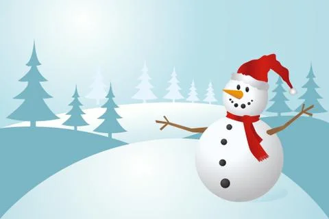 Snowman, vector illustration Illustrazione stock