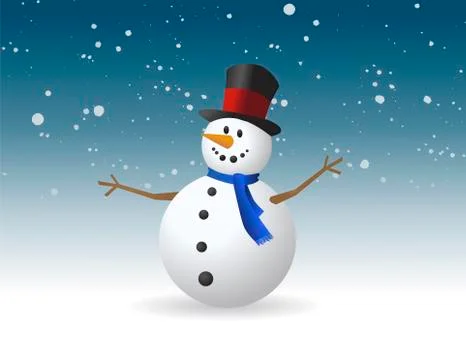 Snowman, vector illustration Stock Illustration