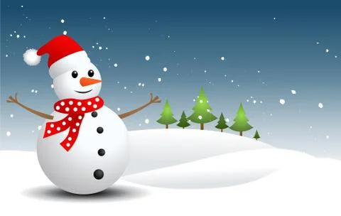 Snowman, vector illustration Stock Illustration