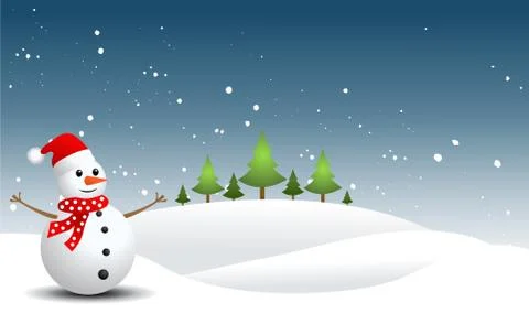 Snowman, vector illustration Stock Illustration