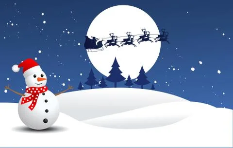 Snowman, vector illustration Illustrazione stock