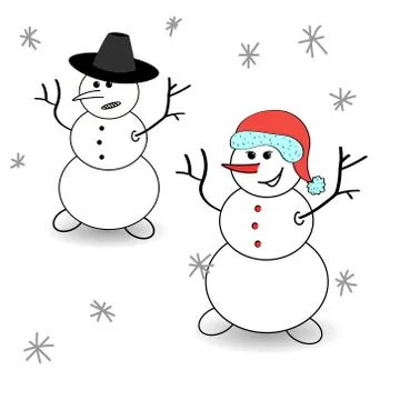 Snowman vector illustration on white background Stock Illustration