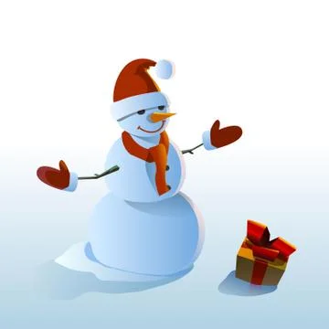 Snowman vector illustration on white background Stock Illustration
